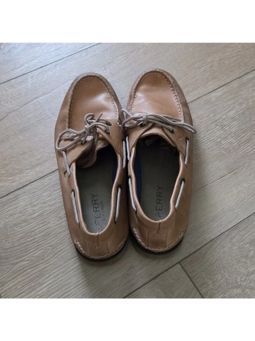 Sperry Top Sider Loafers Sahara 2-Eye Boat Shoes Tan Leather Mens Size 13